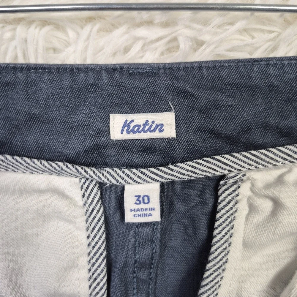Katin Court Shorts Mens 30 Slate Blue Grey Cotton Stretch Chino Walking Shorts